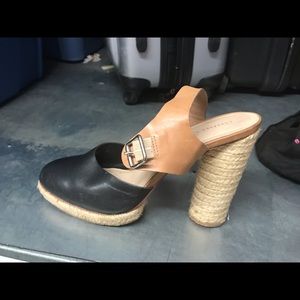 Loeffler Randall Leather Rope Heel Platform Sandal